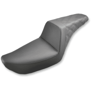 SADDLEMEN Step-Up Seat - Rear Lattice Stitched - Black - Dyna 804-04-173